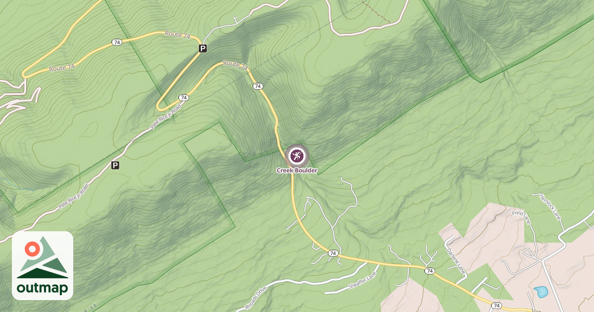Map of Creek Boulder
