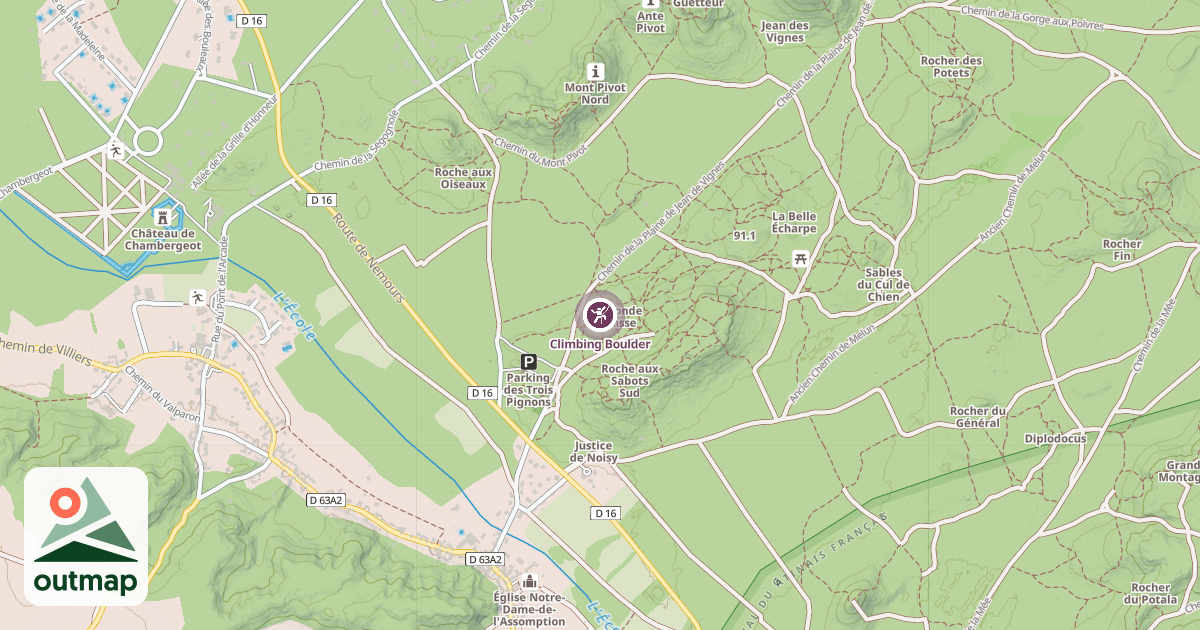 Map of Climbing Boulder