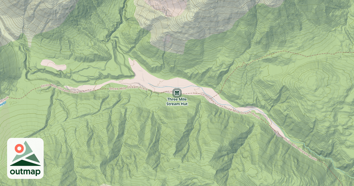 Map of Three Mile Stream Hut