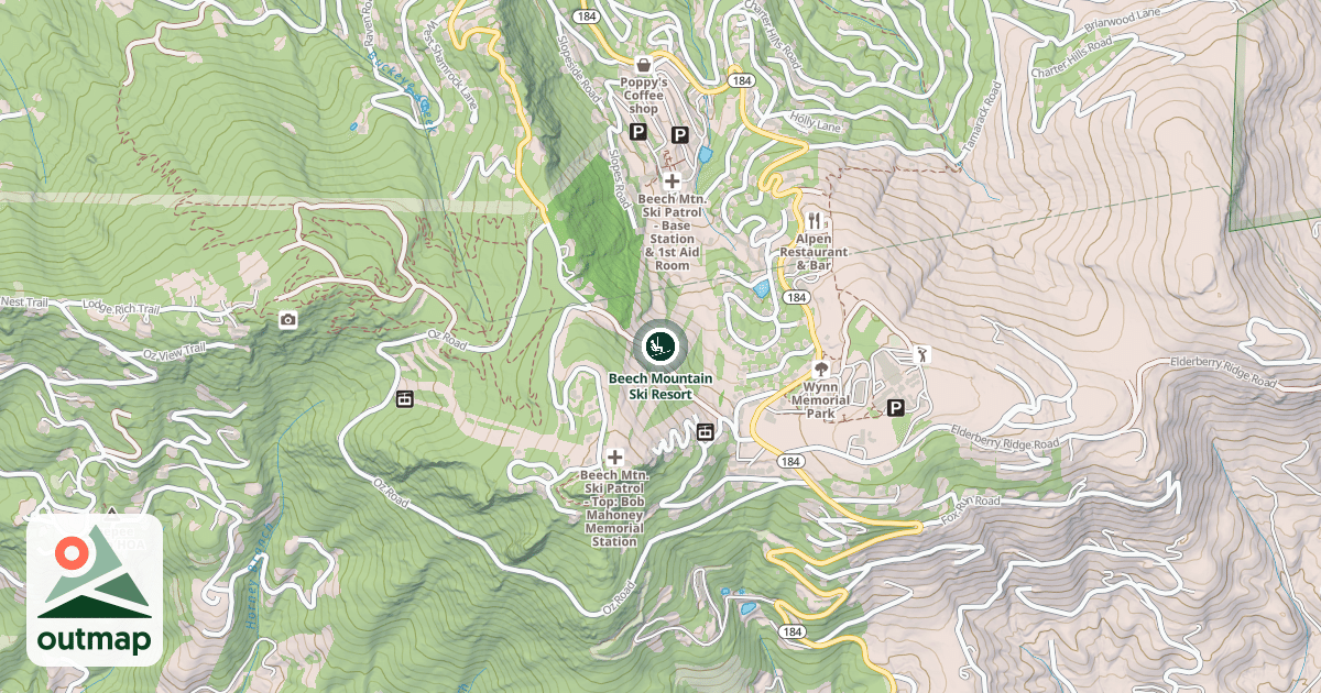 Map of Beech Mountain Ski Resort