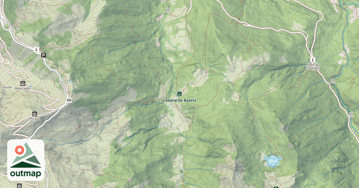 Map of Cabane de Bazets