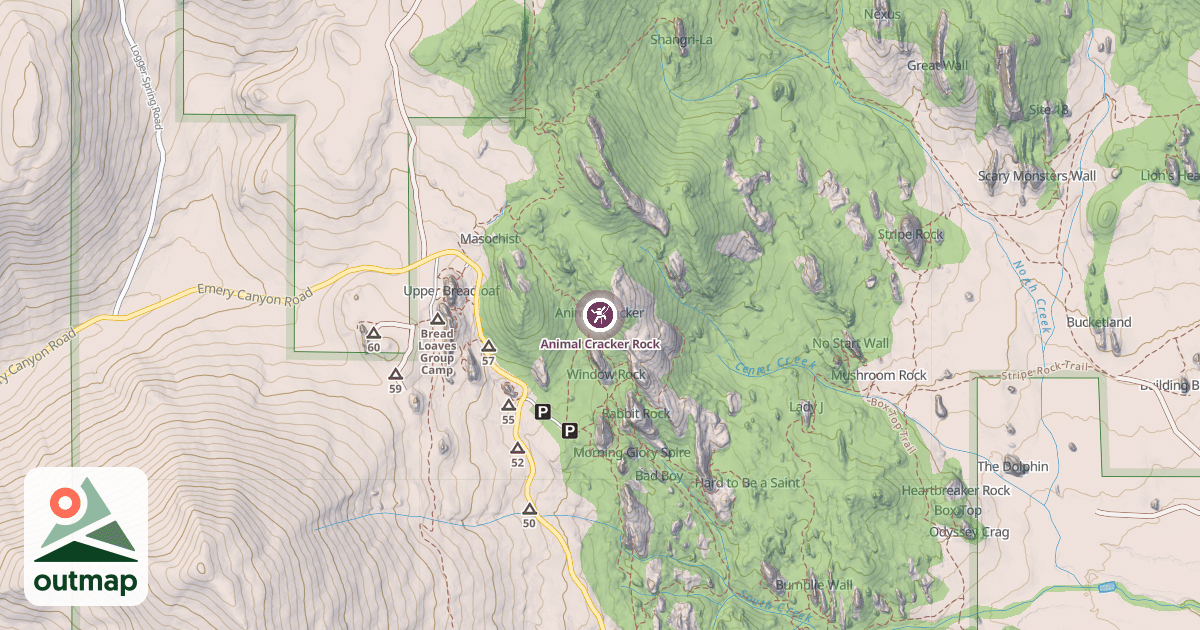 Map of Animal Cracker Rock