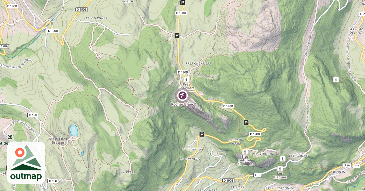 Map of Rocher Blanc