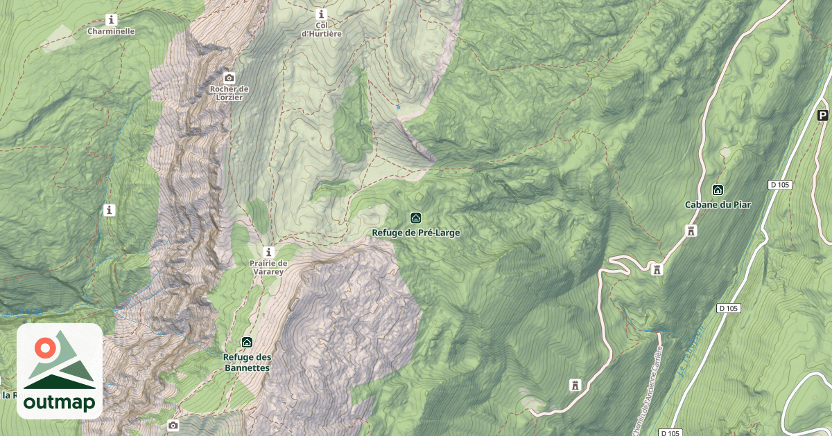 Map of Refuge de Pré-Large