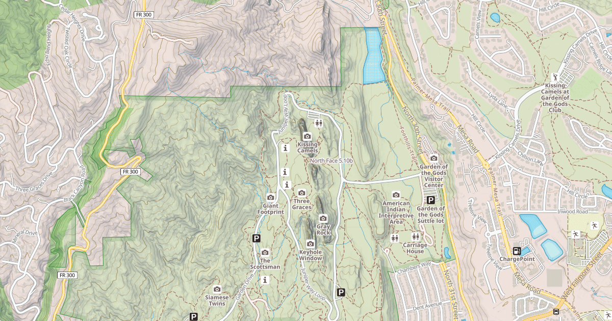 Map preview of North Face