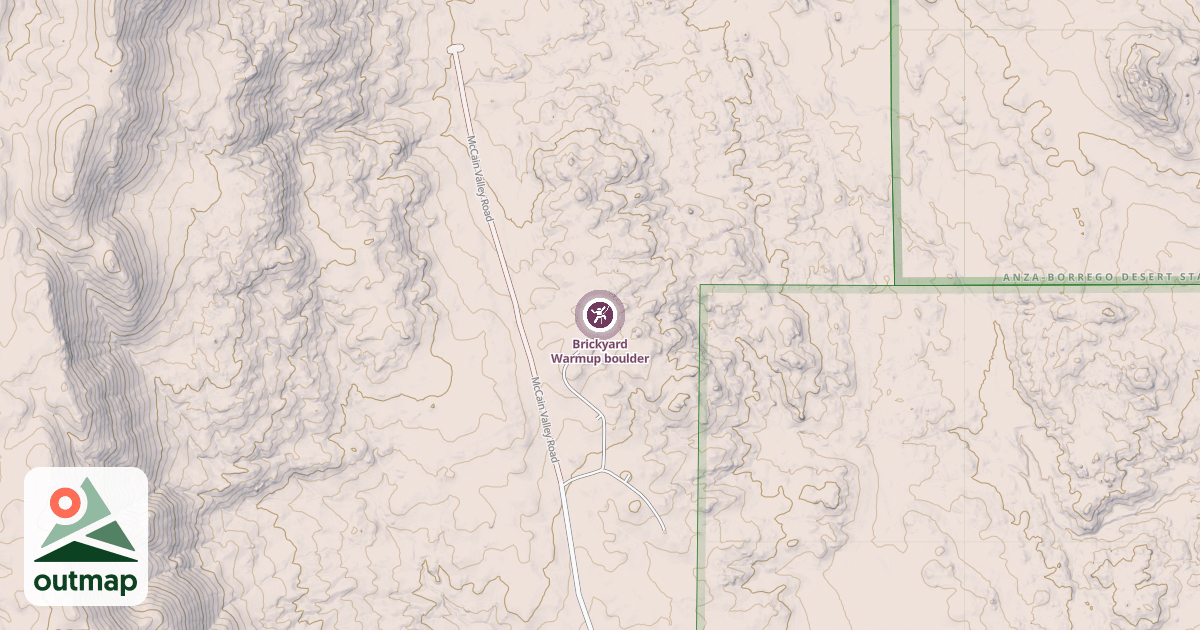 Map of Brickyard Warmup boulder