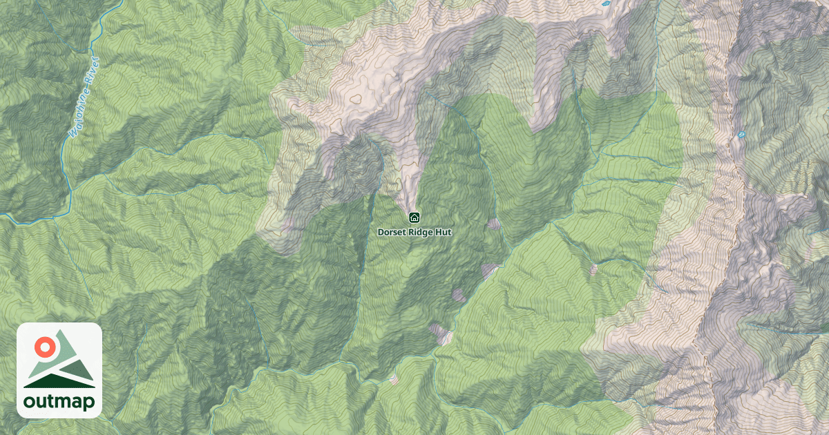 Map of Dorset Ridge Hut