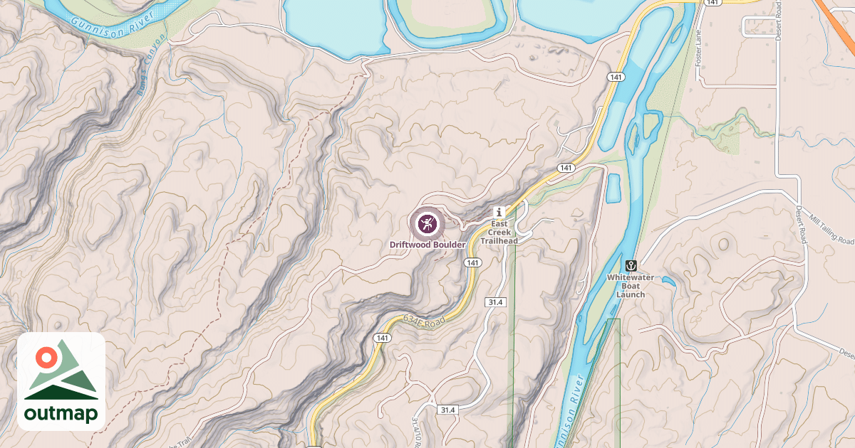 Map of Driftwood Boulder