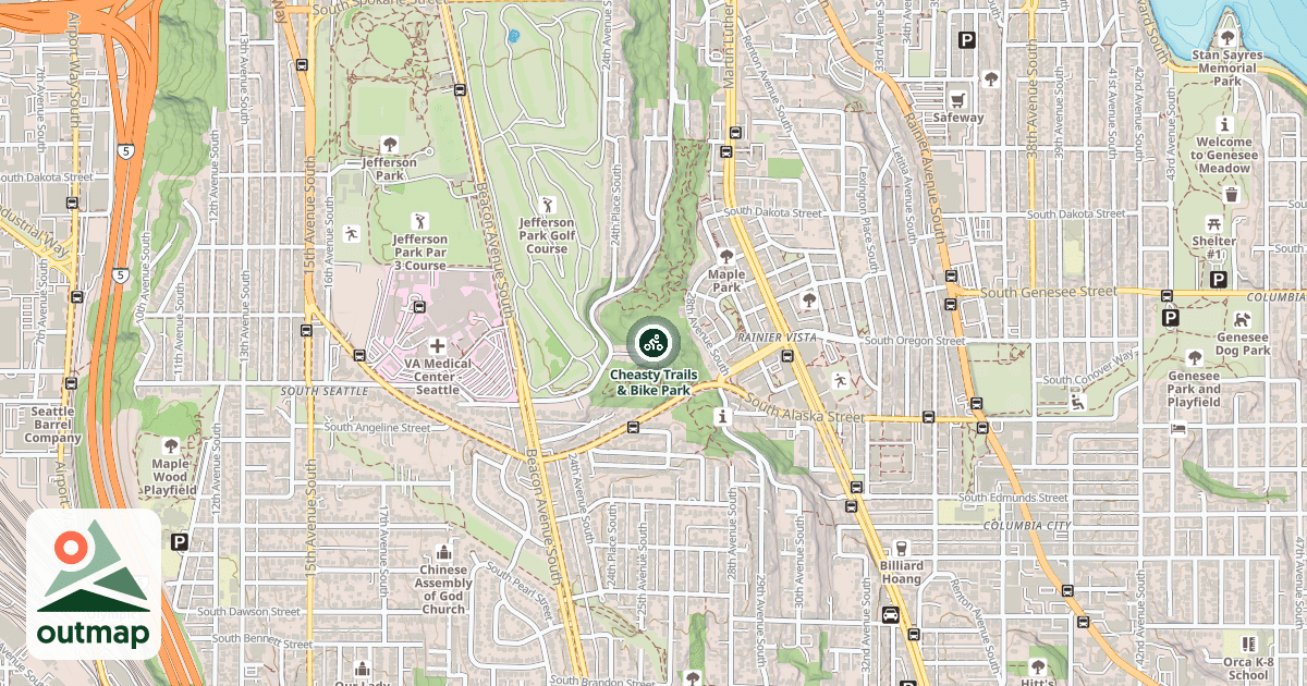 Map of Cheasty Trails & Bike Park