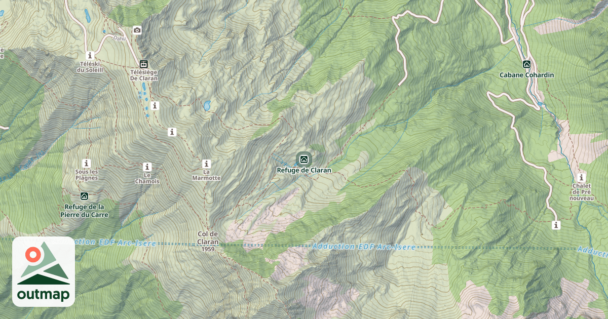 Map of Refuge de Claran