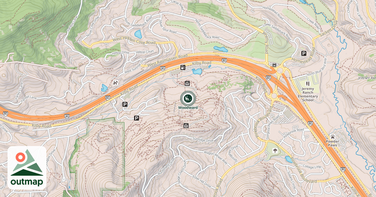 Map of Woodward