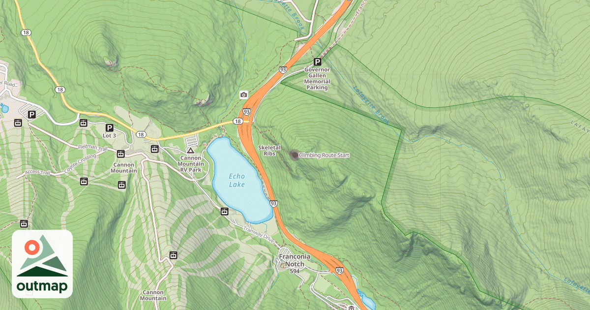 Map of Climbing Route Start