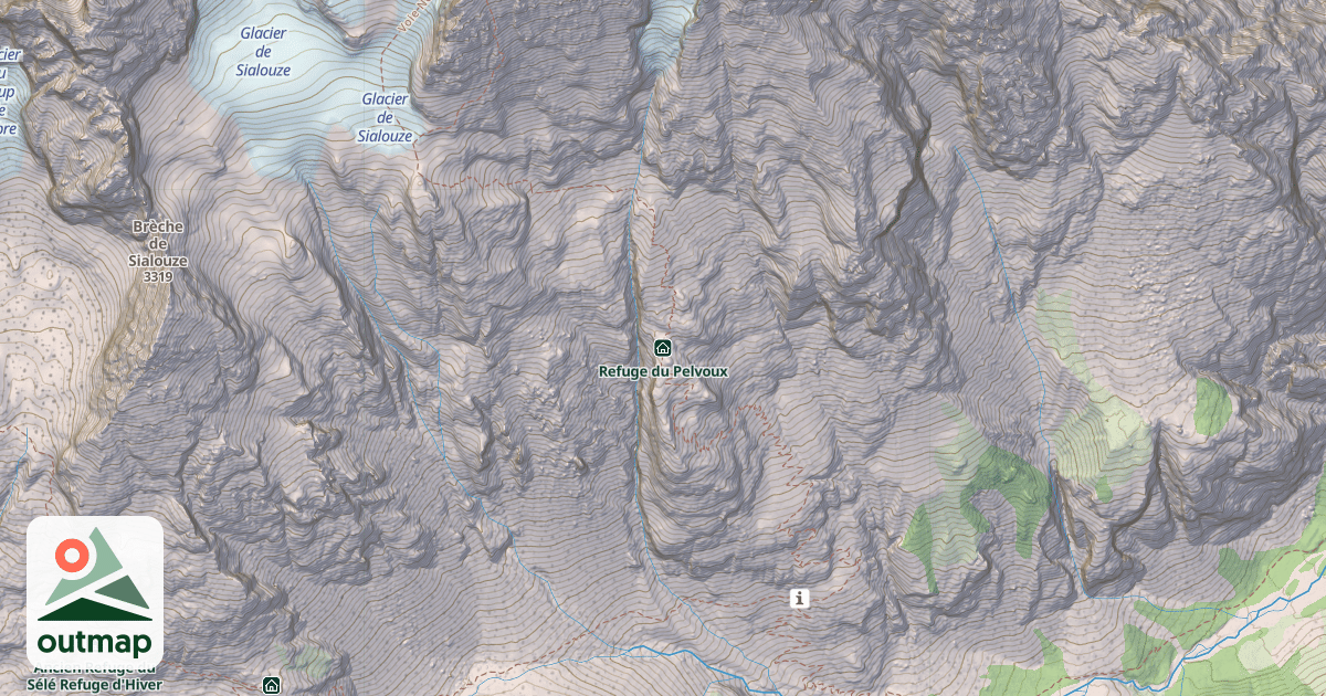 Map of Refuge du Pelvoux