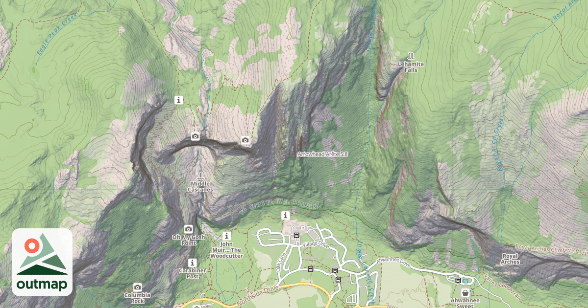 Map of Arrowhead Arête