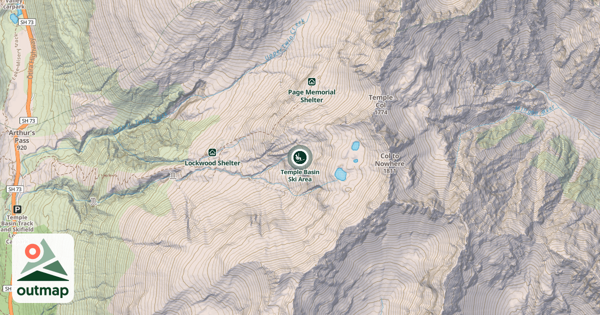 Map of Temple Basin Ski Area