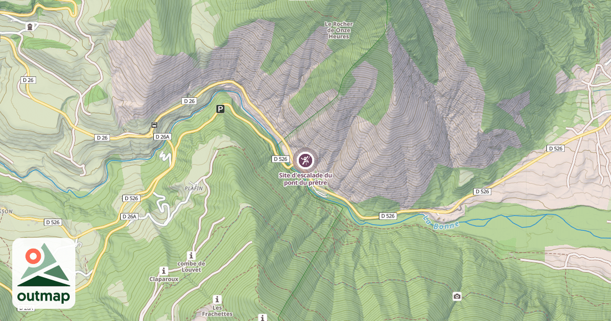 Map of Site d'escalade du pont du prêtre