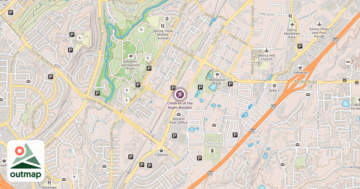 Map of Children of the Night Boulder