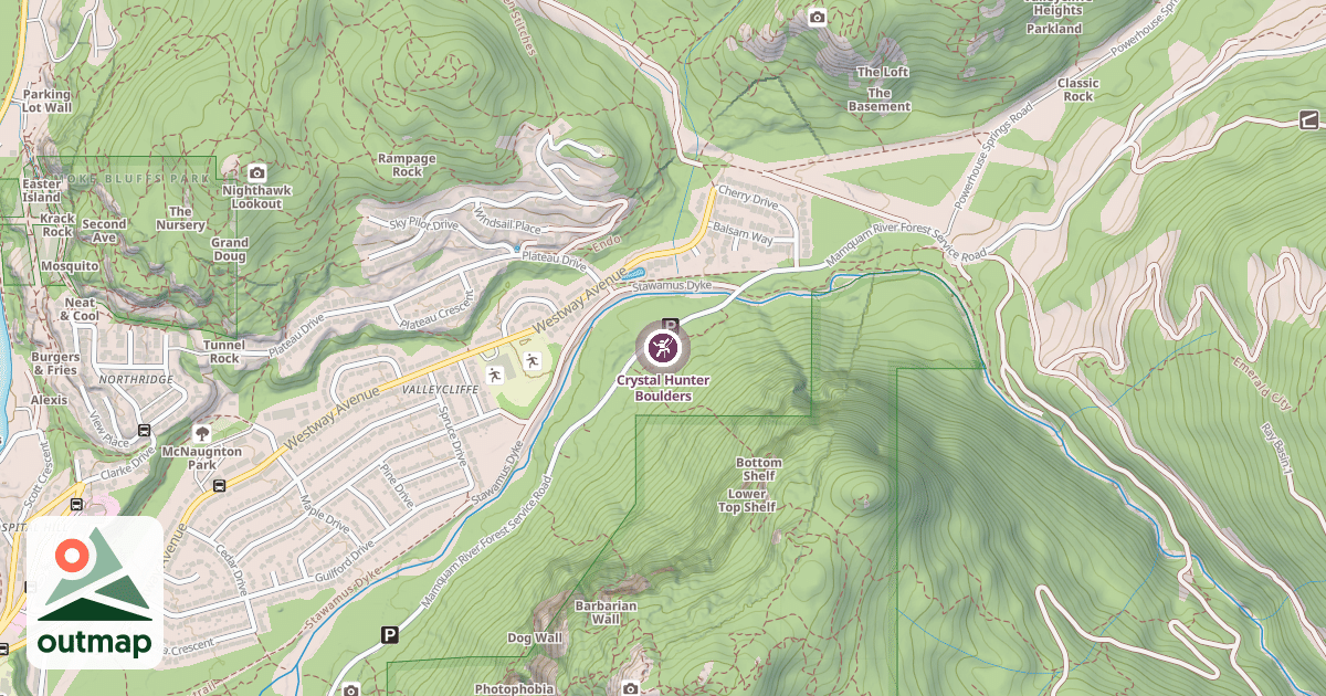 Map of Crystal Hunter Boulders