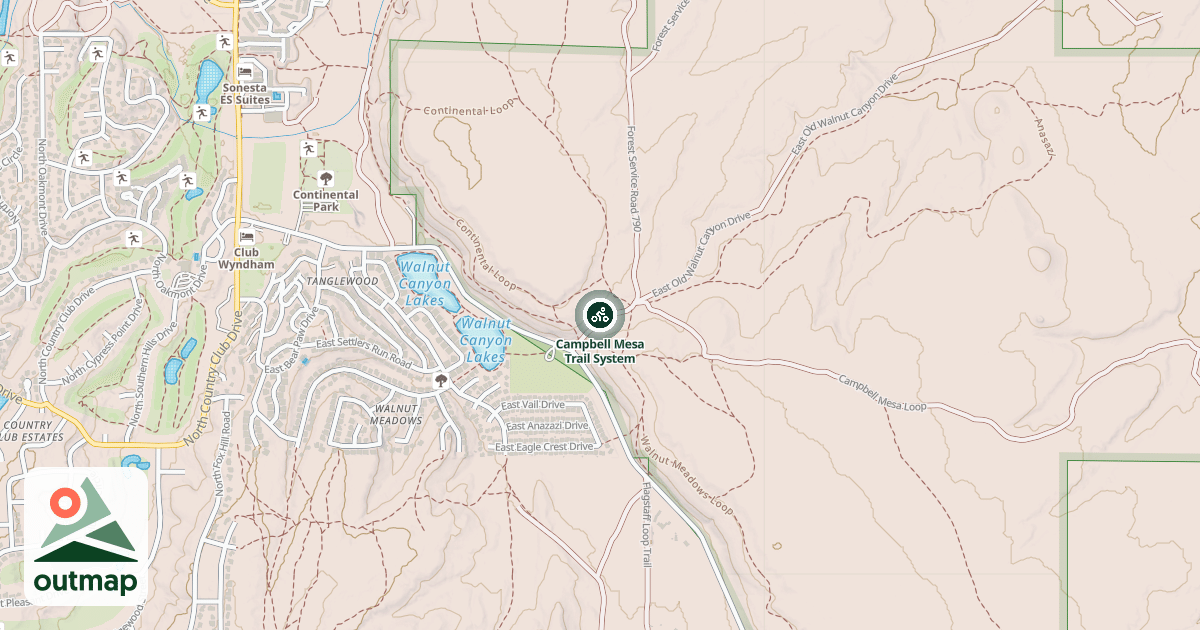Map of Campbell Mesa Trail System