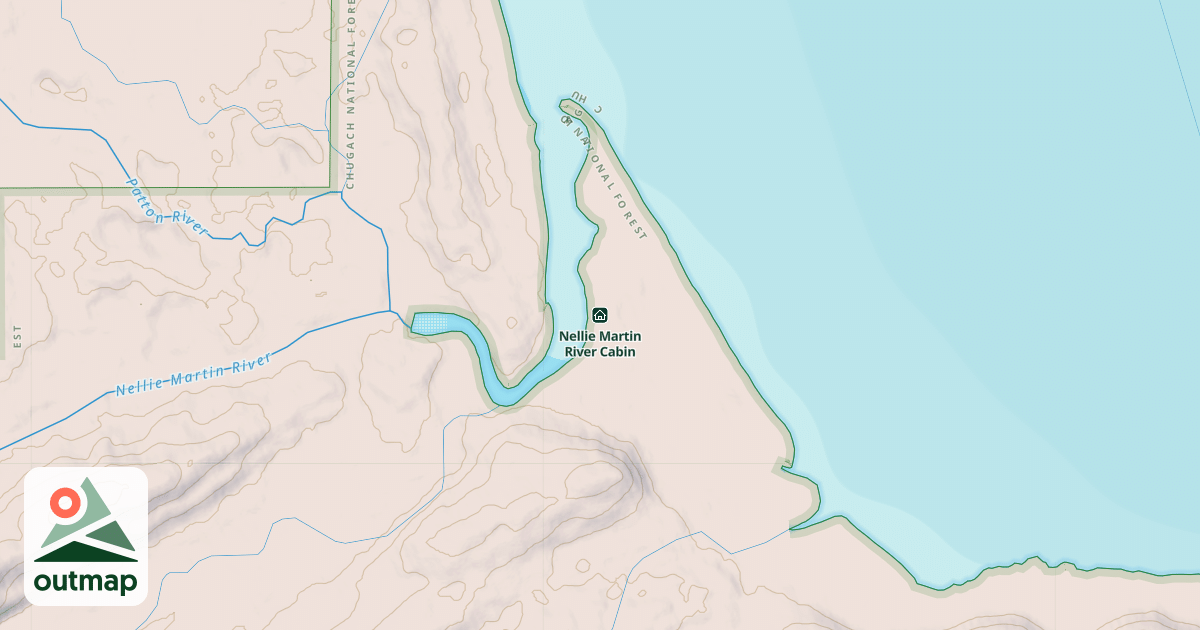 Map of Nellie Martin River Cabin