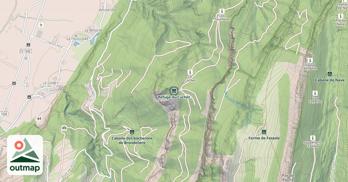 Map of Refuge du Cuchet