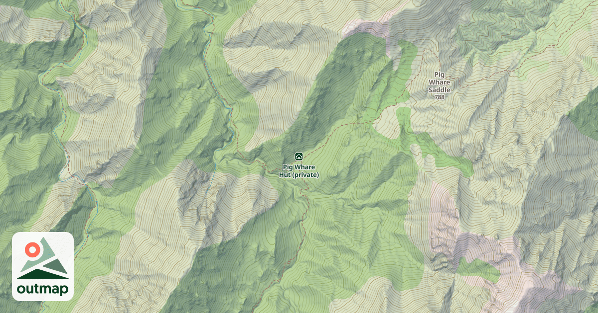 Map of Pig Whare Hut (private)