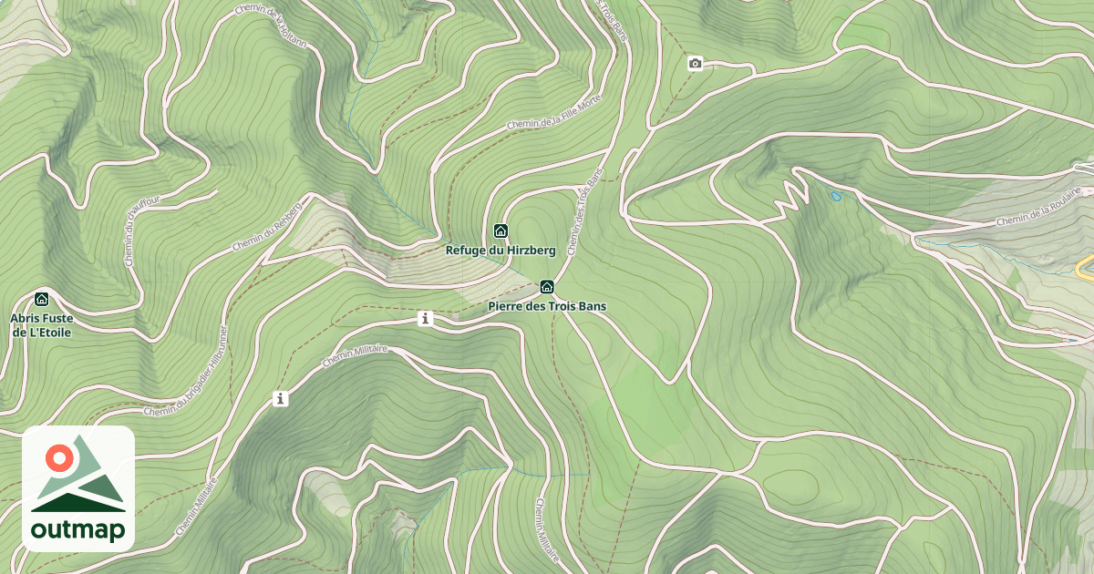 Map of Pierre des Trois Bans
