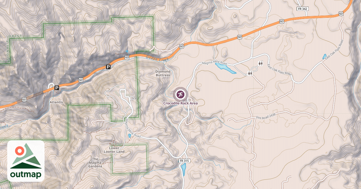 Map of Crocodile Rock Area