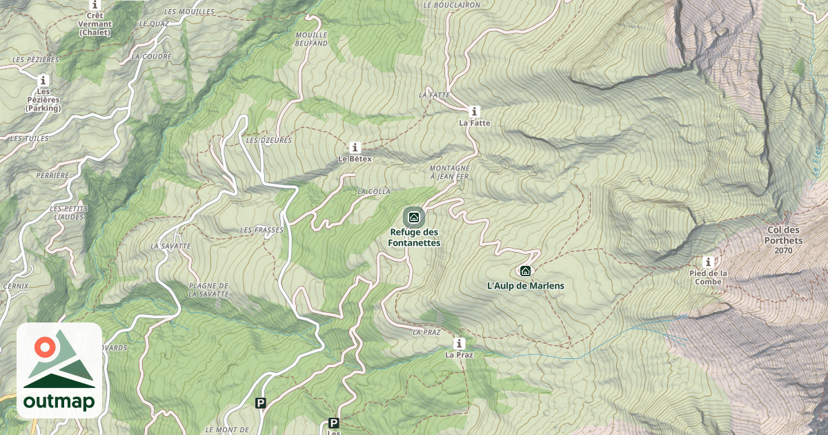 Map of Refuge des Fontanettes