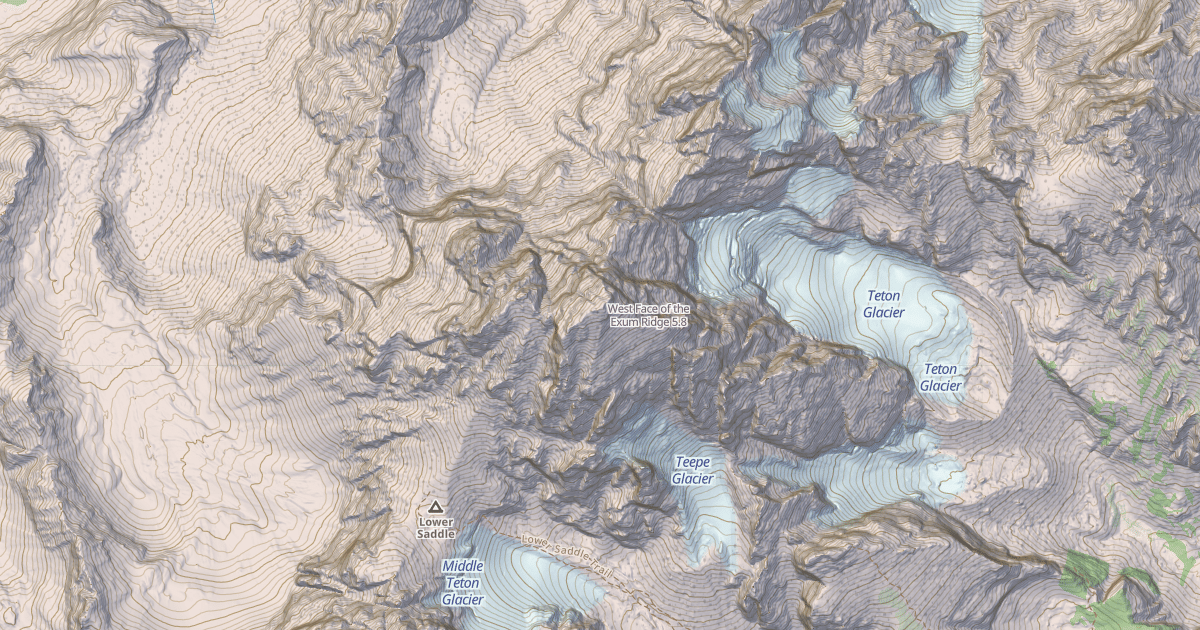 Map preview of West Face of the Exum Ridge
