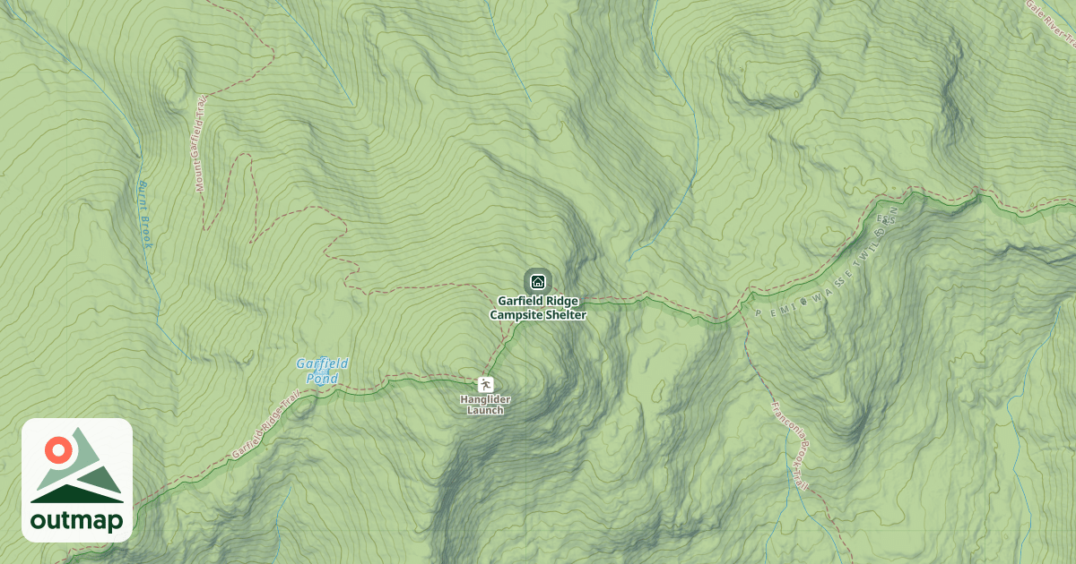 Map of Garfield Ridge Campsite Shelter
