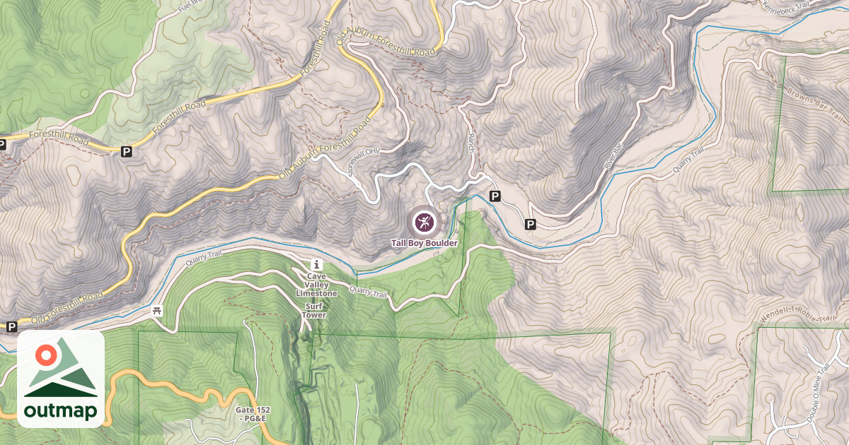 Map of Tall Boy Boulder