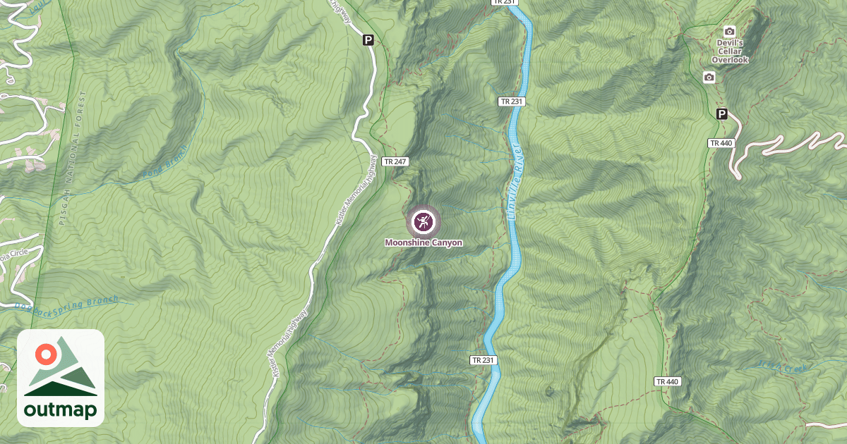 Map of Moonshine Canyon