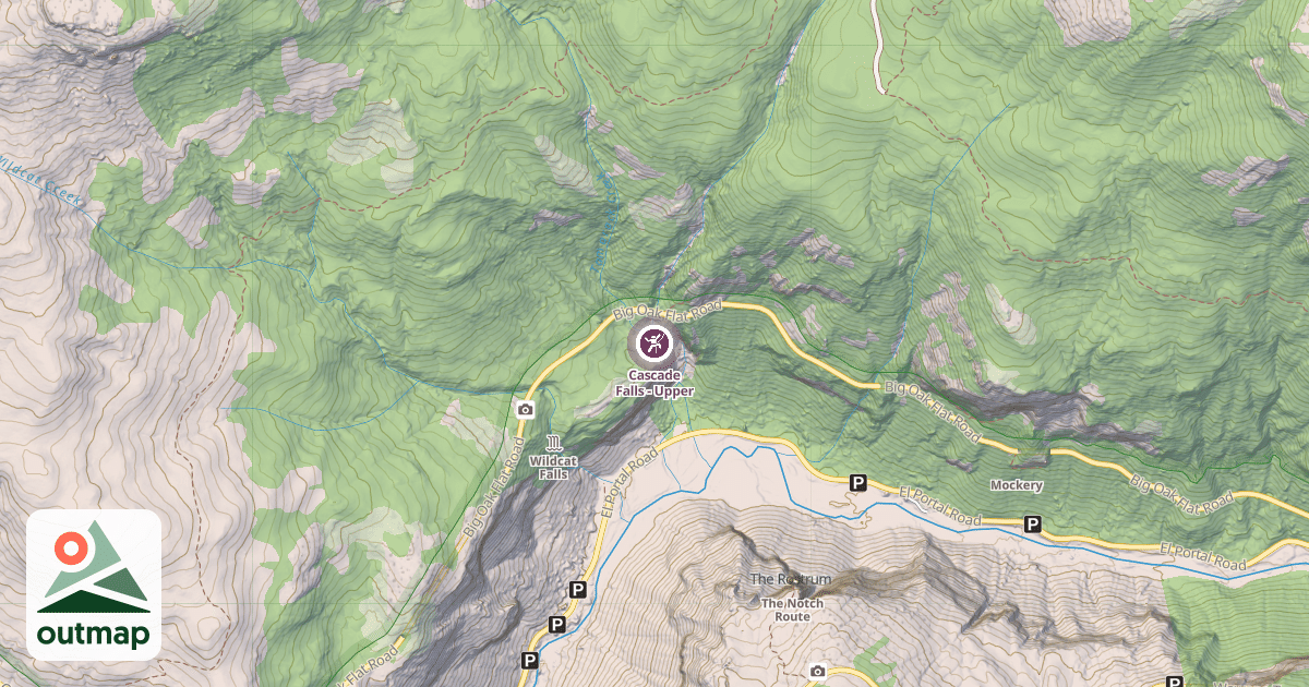 Map of Cascade Falls - Upper