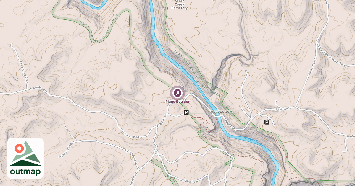 Map of Piano Boulder