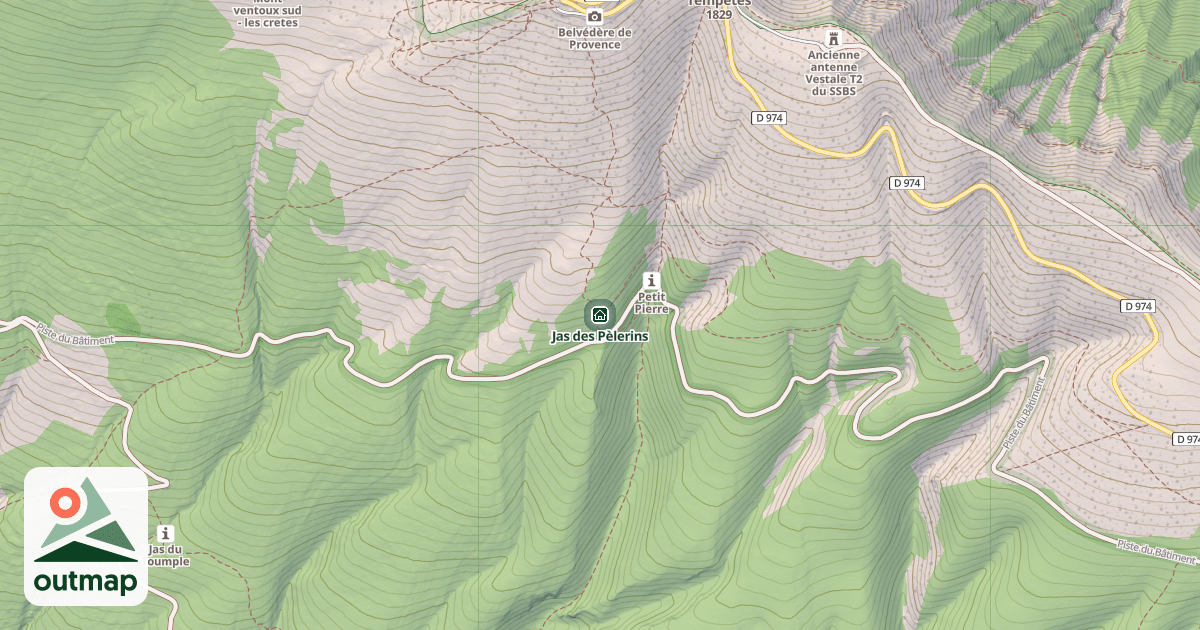 Map of Jas des Pèlerins