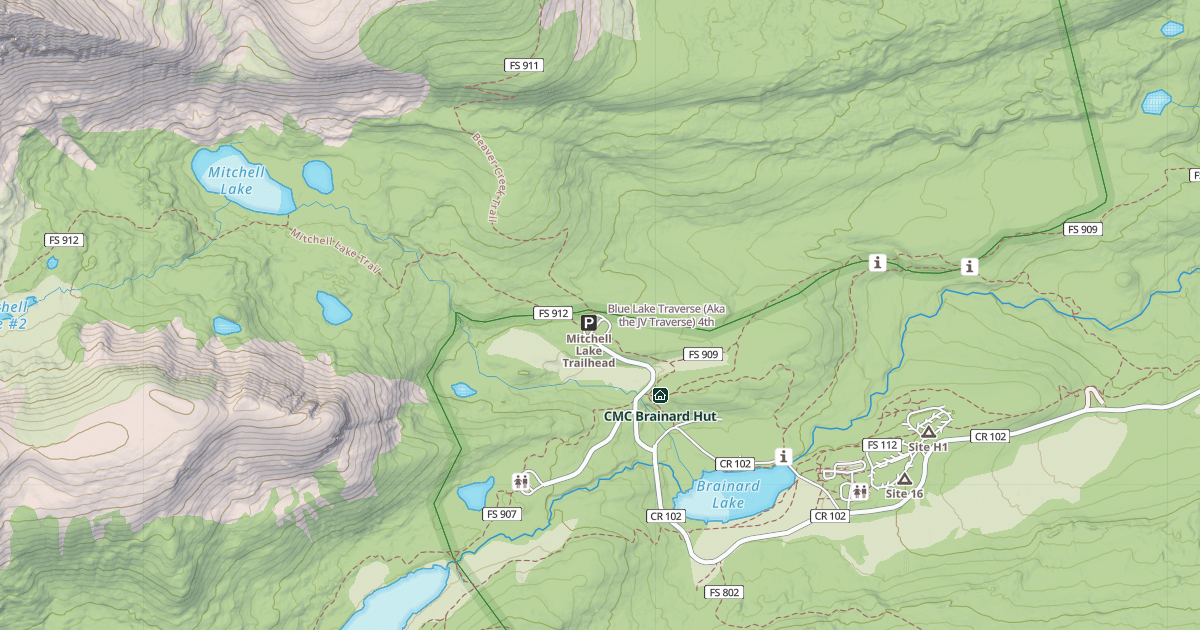 Map preview of Blue Lake Traverse (Aka the JV Traverse)