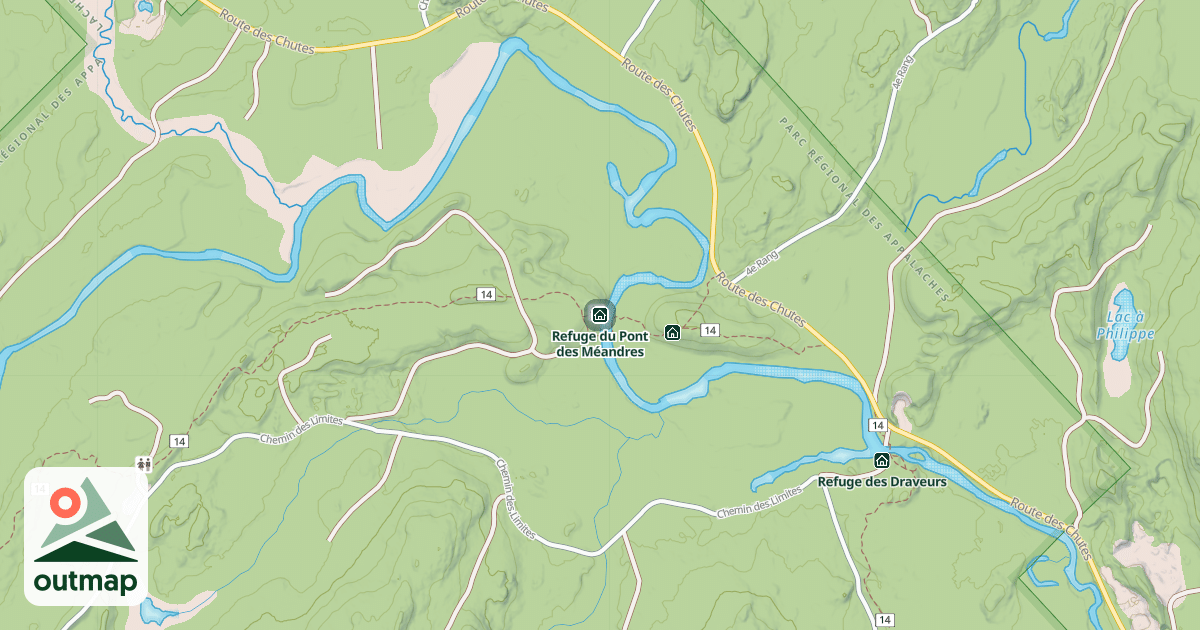 Map of Refuge du Pont des Méandres
