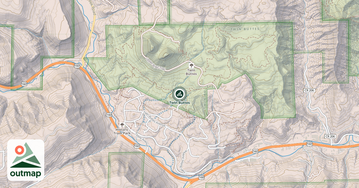 Map of Twin Buttes