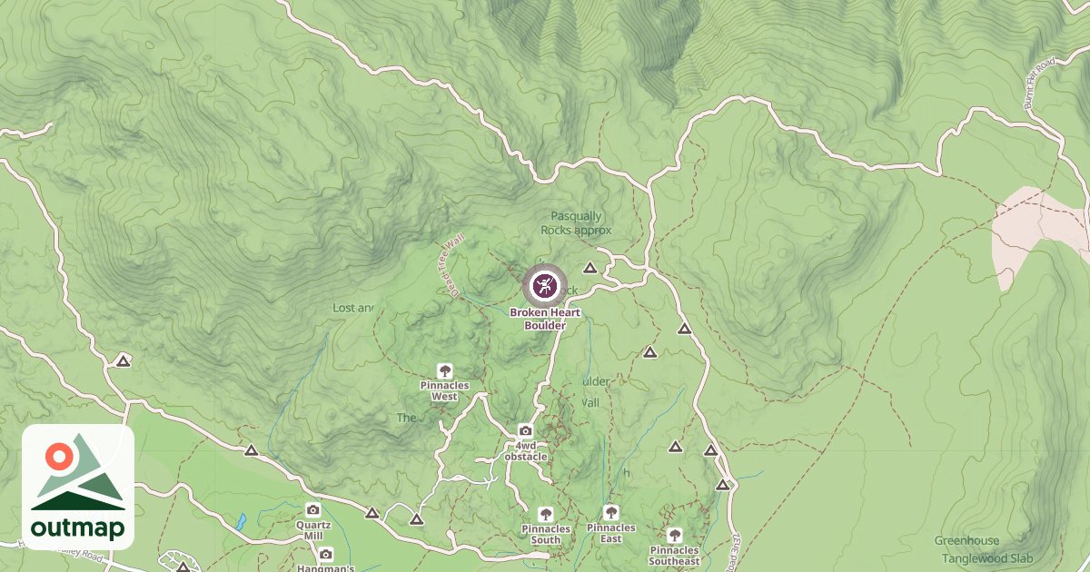 Map of Broken Heart Boulder