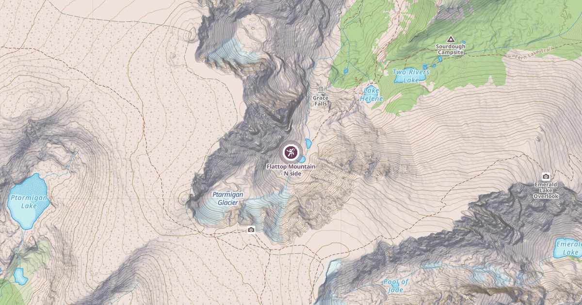 Map preview of Flattop Mountain - N side