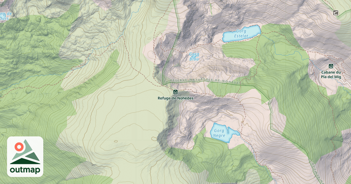 Map of Refuge de Nohèdes