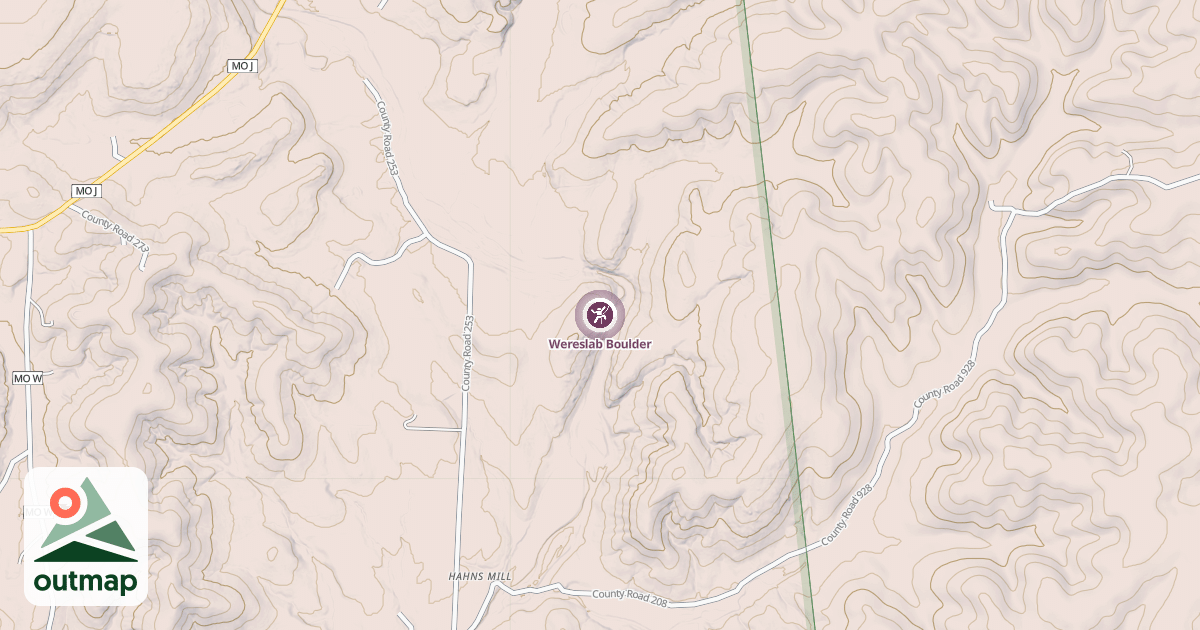 Map of Wereslab Boulder