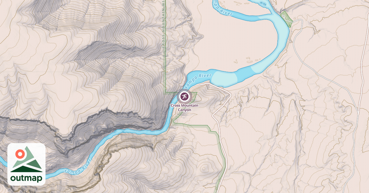 Map of Cross Mountain Canyon