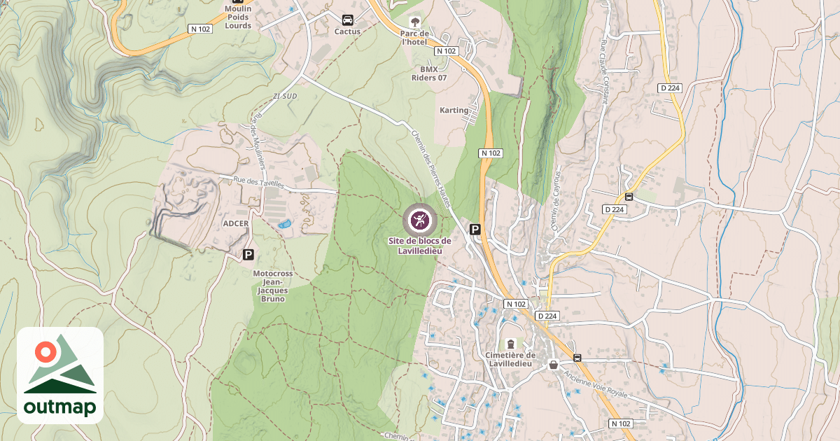 Map of Site de blocs de Lavilledieu