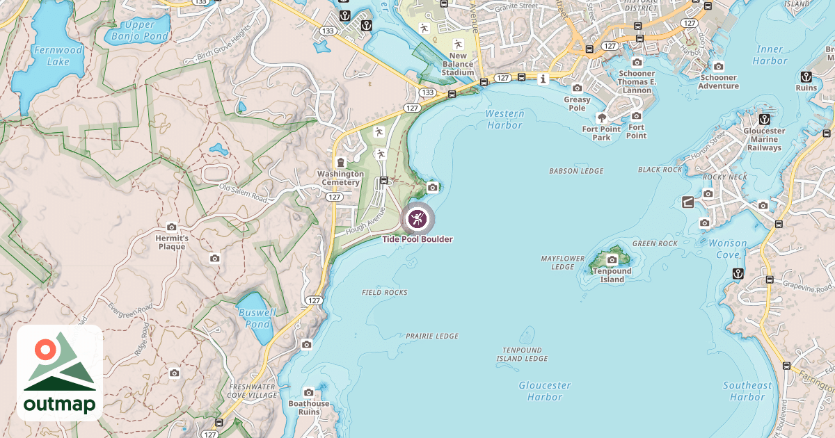 Map of Tide Pool Boulder