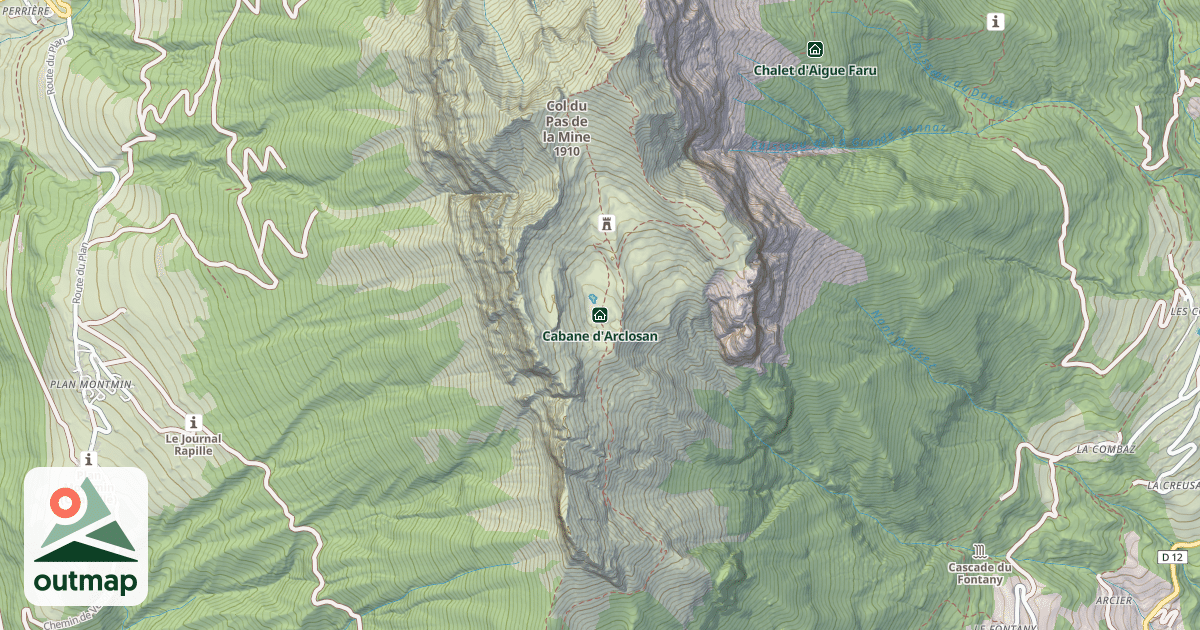 Map of Cabane d'Arclosan