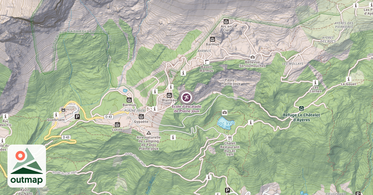 Map of École d'escalade de Plaine Joux