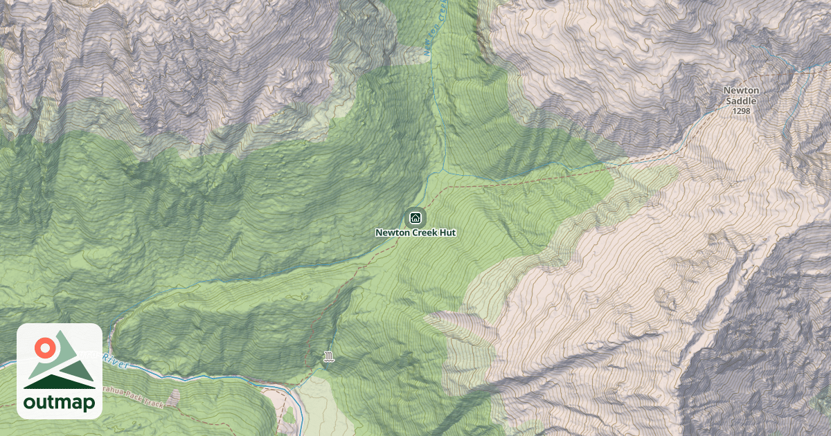 Map of Newton Creek Hut