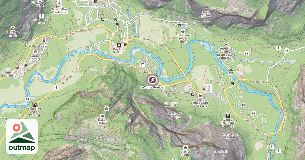 Map of LeConte Boulder